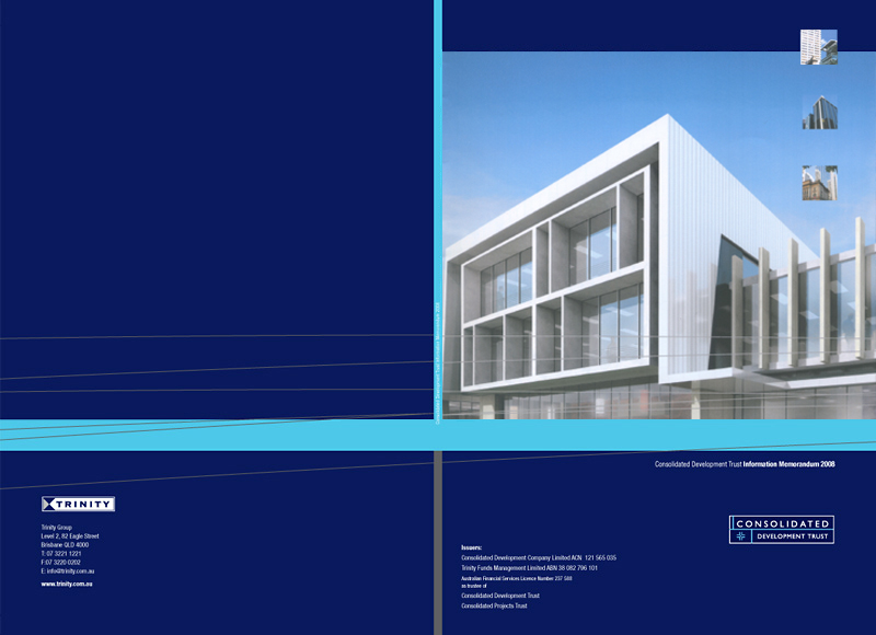 Trinity Group - Information memorandum cover designs