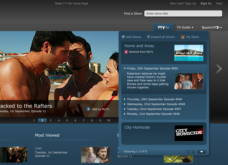 Plus7 Yahoo!7 TV - User experience design, Interaction design, Visual design