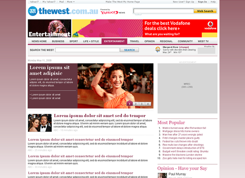 The West Australian - User experience design, Interaction design, Visual design