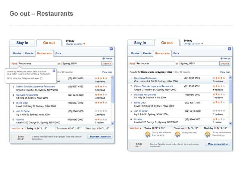 Yahoo!7 Frontpage - User experience design, Interaction design, Visual design